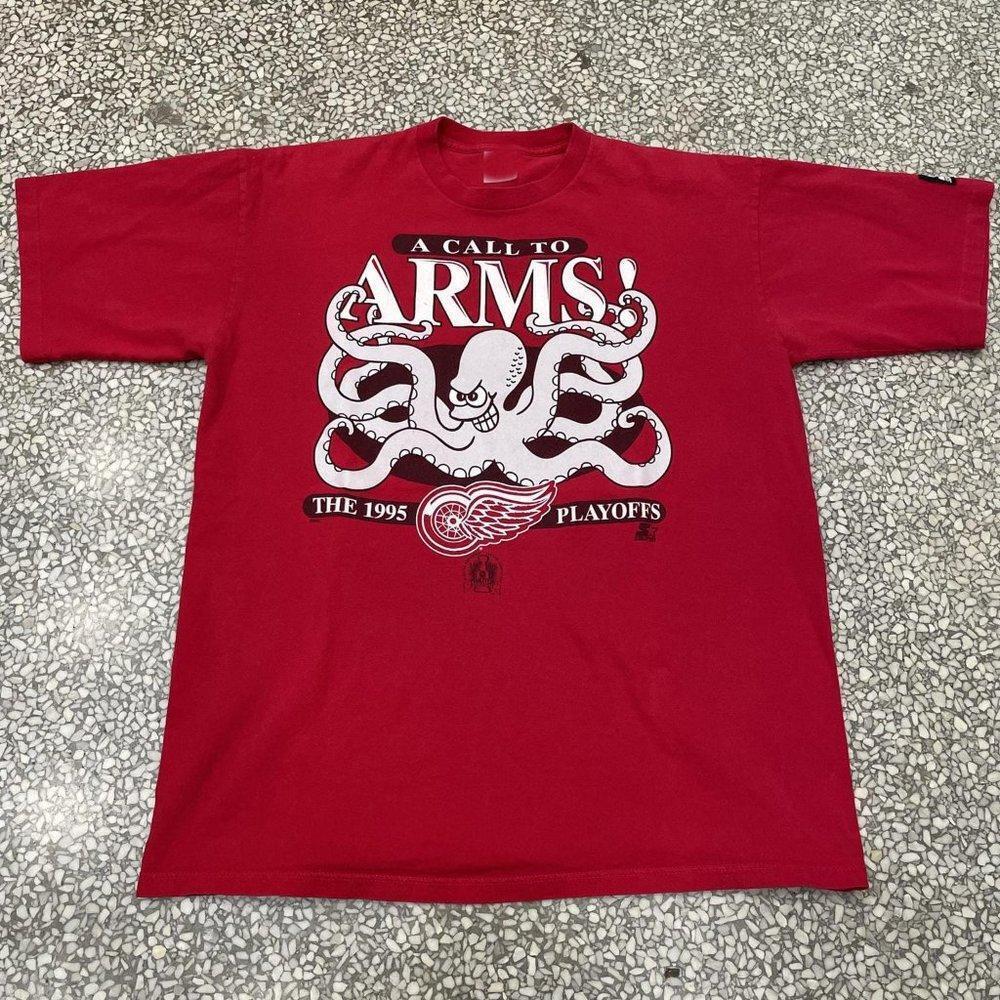 Detroit Red Wings Playoffs A Call To Arms Octopus Red Shirt Tee